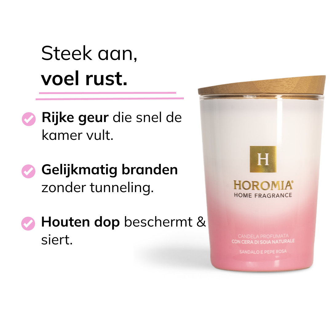 Geurkaars Sandalo e Pepe Rosa