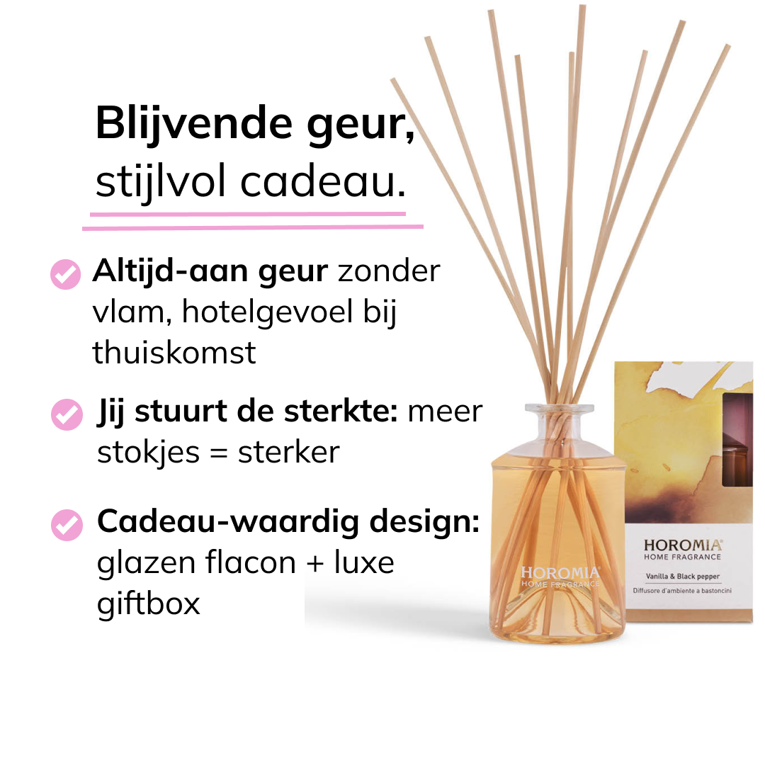 Geurstokjes Vanilla & Black pepper