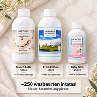 Horomia set inhoud en wasbeurten met Baby talco