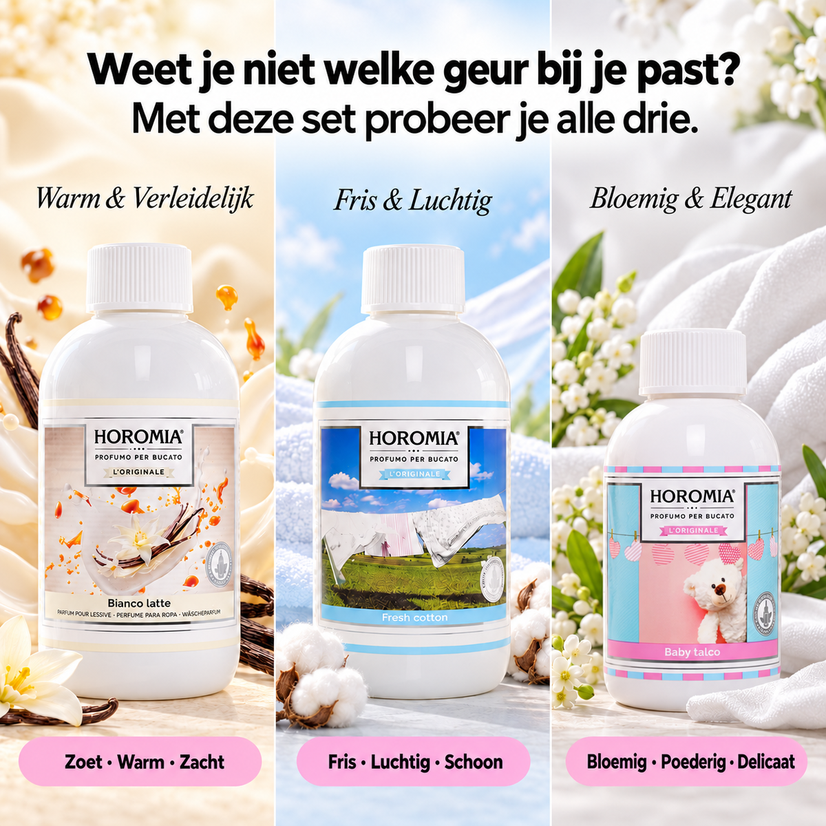 Horomia geurprofielen met Baby talco